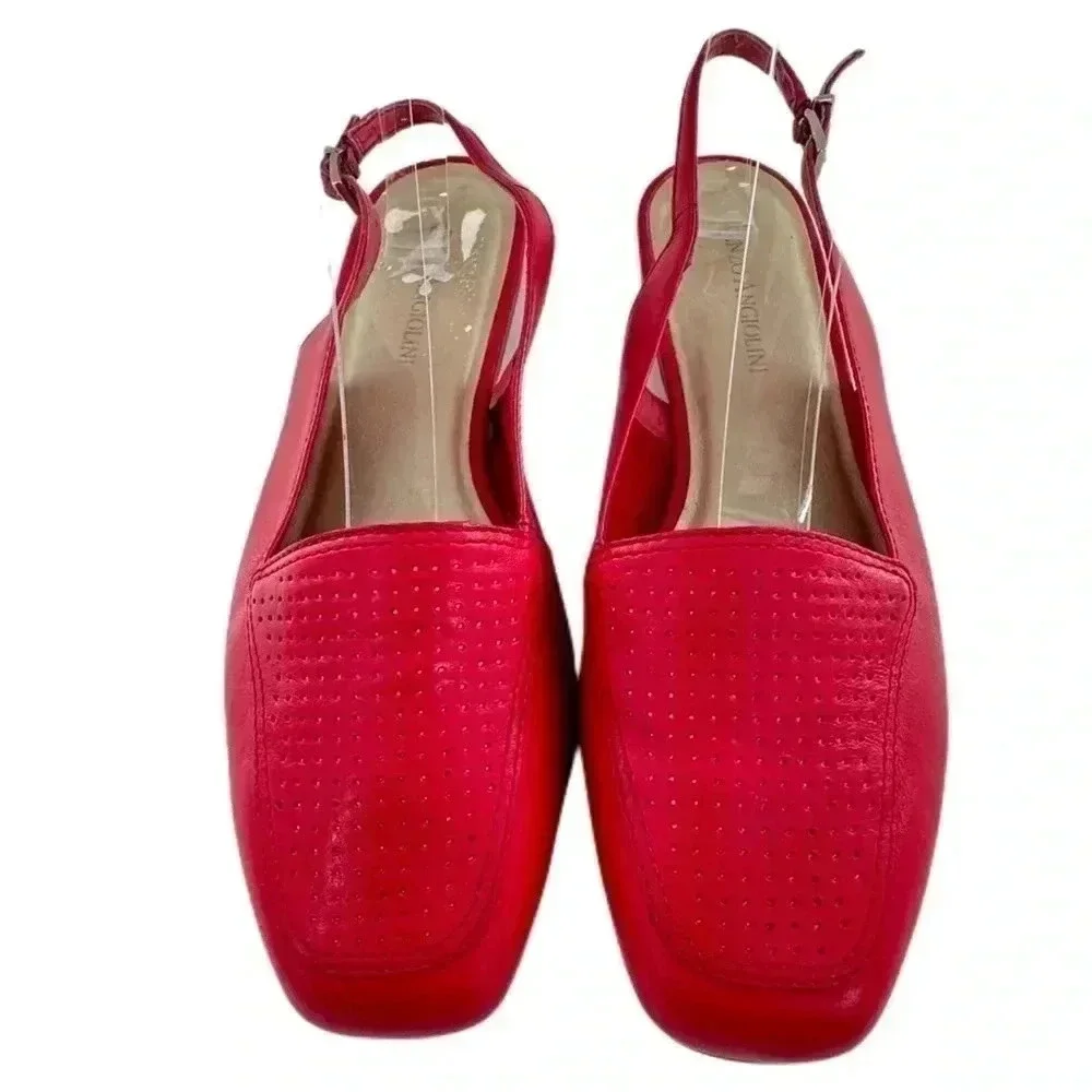 Enzo Angiolini Rankeds flats size 6.5 pink leather square toe vintage 80s 90s